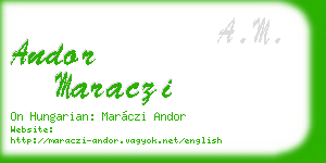 andor maraczi business card